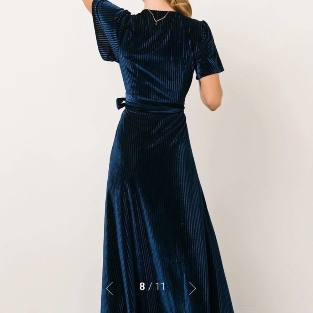 Baltic born velvet navy maxi dress - Picture 2 of 7